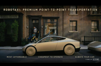 That is Tesla’s robotaxi, the Cybercab