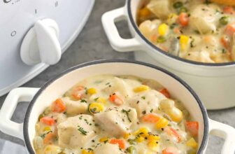Crock Pot Rooster Pot Pie with Biscuits